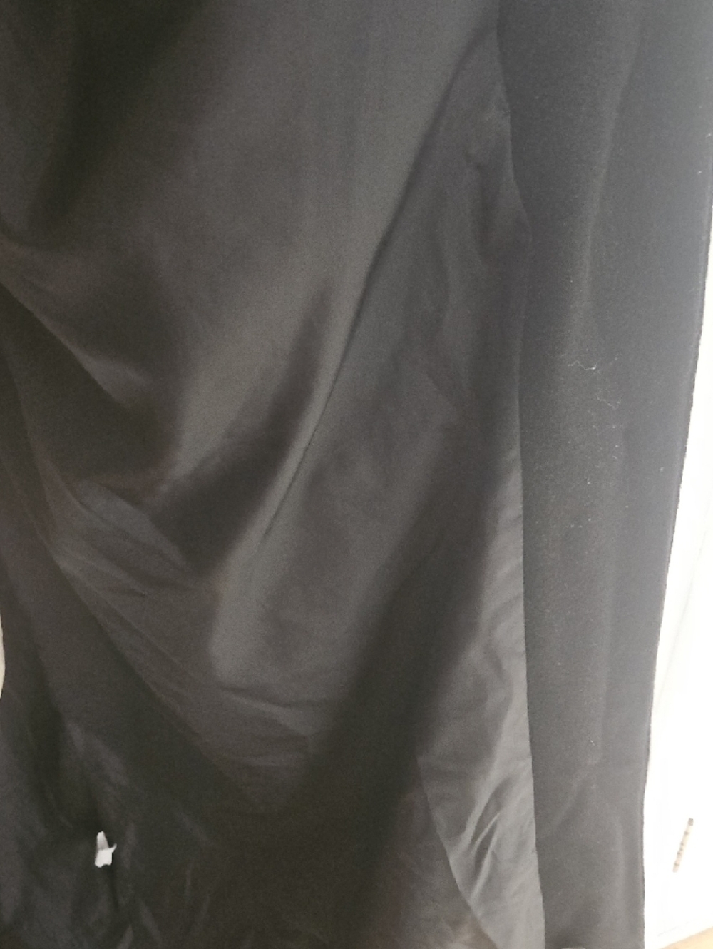 ANDREA COLLECTION Black Long Single-Breasted Trench Coat - Picture 6 of 8
